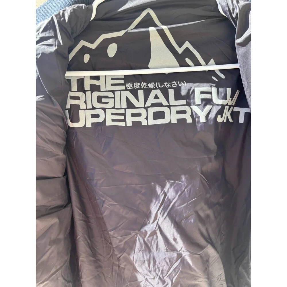 Superdry Original Fuji Puffer Bomber Jacket Dark Navy Mens ~M Gorpcore Quilted
